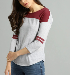 Camisetas de Manga Larga para Mujer al por Mayor, Alta Calidad, Nuevo Diseño 2026, Cuello en V Cómodo, Transpirable, Antiarrugas, Poliéster/Algodón - Product Image 2