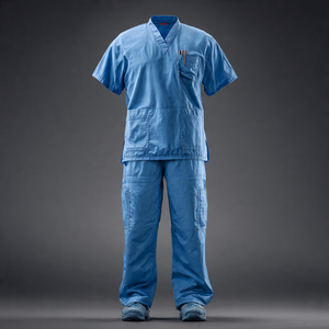 Unisex High Quality 100% Cotton Hospital <b>Scrub</b> Suit Customized Color Knitted <b>Scrubs</b> Set Breathable Comfortable - Product Image 1
