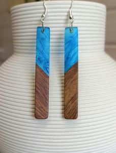 Marble Effect Resin <b>Drop</b> Earrings Handmade Designer Lightweight Fashion Party Islamic Women's - Product Image 1