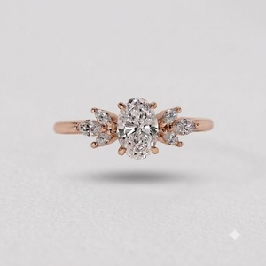 Anillo de Lujo de Oro Amarillo de 10K, Anillo de Compromiso Solitario Moderno de 3.24CT, Color E, Claridad VS1, Corte Ovalado, Anillo de Boda con Diamante Cultivado en Laboratorio - Product Image 3