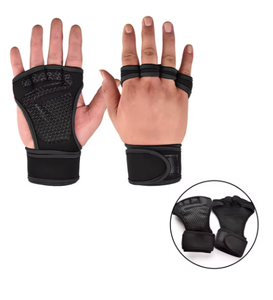 Gants de sport d'entraînement demi-doigts à lacets antidérapants pour hommes et femmes, idéaux pour la musculation, le fitness et la gym (mains et poignets) - Product Image 2