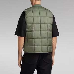 Chaleco Acolchado de Invierno para Hombre, Azul, con Capucha, Sin Mangas, con Múltiples Bolsillos Utilitarios, Cierre de Botones a Presión - Product Image 4