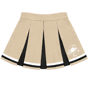 Jupe plissée beige pour femmes et filles, idéale pour la danse, les entraînements, les compétitions, les tenues de sport scolaires et les équipes athlétiques. - Product Image 1