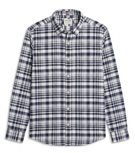 Camisa Enovate a Cuadros, Doble Botonadura, Manga Larga, Corte Regular, Casual, Unisex, Transpirable, de Algodón, Tejida para Verano - Product Image 1