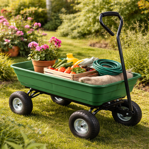 Chariot de jardin robuste en polyéthylène, chariot utilitaire OEM pour le transport de terre et de bois de chauffage GARPYC000 - Product Image 2