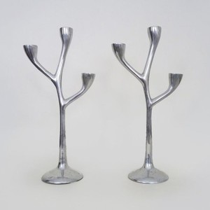 Metal Candle Holder Polished Finish - Aluminum Candlestick Holder for Home <b>Decor</b> - <b>Table</b> Centerpiece Candle Stand - Product Image 5