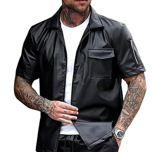 Chemises en cuir élégantes pour hommes, légères, en matière douce, confortables pour le bureau et les occasions décontractées. - Product Image 6