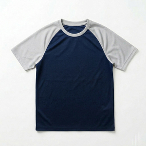 T-shirt décontracté pour homme à col rond et manches raglan, en mélange polyester/coton, tissu respirant, t-shirt élégant - Product Image 1