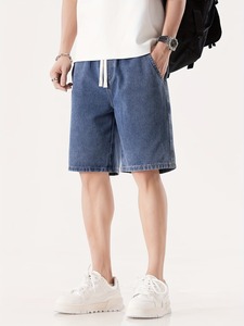 Shorts en jean pour hommes, élégants, de haute qualité, décontractés pour l'été, taille basse, séchage rapide, à prix raisonnable, avec poches, tissu respirant tissé - Product Image 3