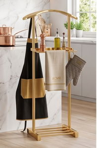 Attractive <b>Plate</b> Stand in Powder Coated Metal with Eye Catching Gold Finished Perfect for Kitchenware Display <b>Rack</b> 2 Tier - Product Image 5