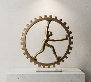 Décoration de table moderne de luxe écologique en métal plaqué or sculpté avec base en marbre pour la maison, les restaurants et les hôtels - Product Image 6