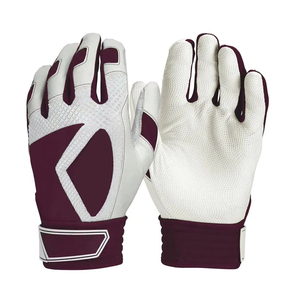 Gants de frappeur de baseball en cuir personnalisés pour gaucher, avec protection complète des doigts, paume épaissie et rembourrée, légers, avec accroche pour une meilleure adhérence - Product Image 1