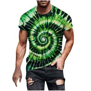 100% Cotton Men's Regular Fit Tie Dye <b>T</b>-<b>Shirt</b> Festival <b>Hippie</b> Tops Vintage Distressed Printed Streetwear Crewneck for Daily Wear - Product Image 5
