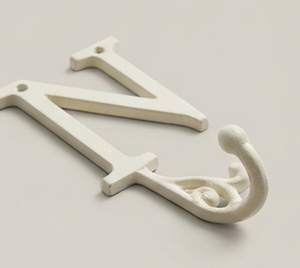Premium White Letter N Wall <b>Hook</b> Metal Classic Design Single <b>Hook</b> for Clothing Storage Stylish Home Decoration - Product Image 4