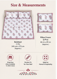 Parure de lit Gudhal en coton 100% imprimé à la main, 200 fils/cm², 3 pièces avec 2 taies d'oreiller, luxe léger pour la maison - Product Image 5