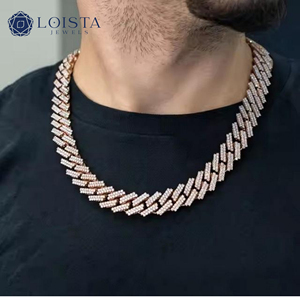 สร้อยคอแบบ Cuban Link ชุบทองประดับเพชร IGI Certified Lab Grown Diamond สไตล์ฮิปฮอปสำหรับผู้ชาย - Product Image 2