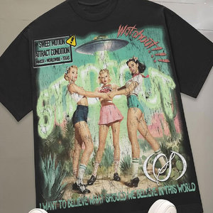 Camiseta Personalizada de Alta Calidad para Hombre, Estilo Urbano, 100% Algodón, Casual, Lavado Ácido, META WEAR, Antiarrugas, Transpirable, de Secado Rápido - Product Image 4