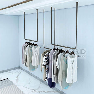 U-shaped <b>Shelf</b> Hanging Garment <b>Wall</b> Mounted Metal Display Rack for Wedding Dress Organization - Product Image 2