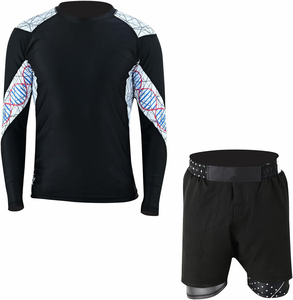 Fournisseur professionnel d'ensembles de rashguards MMA personnalisés, t-shirts et shorts de compression à séchage rapide, marque privée - Product Image 1