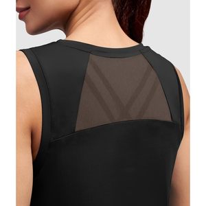 Women High Neck Tank <b>Top</b> Mesh Back Breathable Yoga Workout Athletic Shirt Gym Clothes Fitness Clothing - Product Image 5