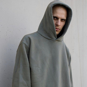 <b>Men</b> <b>Grey</b> Heavyweight Hoodie Oversized Fleece Pullover Plain Streetwear Drop Shoulder Hooded <b>Sweatshirt</b> Wholesale Bulk - Product Image 6