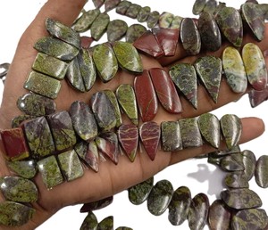 Cabujón de Jaspe Sangre de Dragón Natural, Corte Pera y Corte Ovalado, Par a Juego Mixto |   Pareja de Piedras de Jaspe Verde |   Proveedor Mayorista al por Mayor - Product Image 6