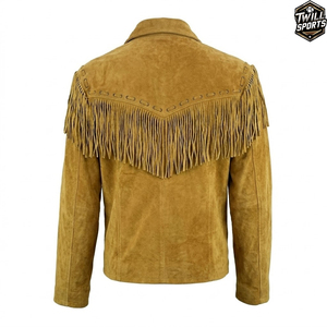 Chaqueta de Motero Personalizada para Hombre con Flecos, Cuero Genuino de Piel de Oveja, Corte Ajustado, Estilo Cafe Racer, Acolchado, OEM, Venta al Por Mayor - Product Image 3