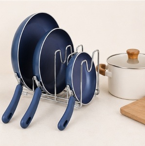 Metal Pots and <b>Pans</b> Organizer for Kitchen Cabinet Space-Saving Frying <b>Pan</b> Rack & Skillet <b>Holder</b> Sink Storage Shelf - Product Image 4