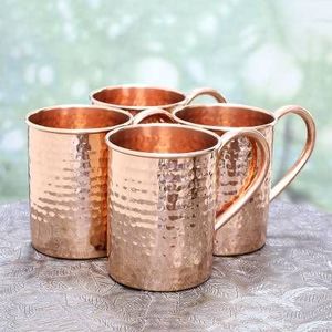 Tasses à mule élégantes en cuivre, coupes à cocktail Moscow Mule de luxe, vaisselle artisanale, accessoires de bar, service pour restaurants et hôtels - Product Image 3