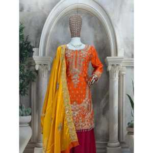 Ensemble haut bas et Dupatta pour femmes de créateur - Product Image 2