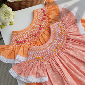 Vestido Floral para Bebé Niña, Algodón Orgánico, Transpirable, Lavable, Antiarrugas, para las 4 Estaciones - Product Image 1