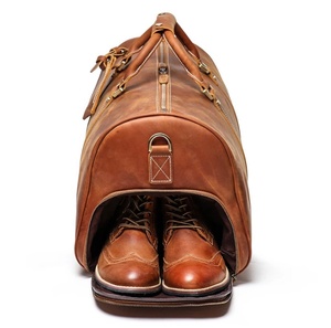 Sac de voyage week-end en cuir personnalisé multi-usages avec logo, sac de sport avec fermeture éclair en polyester, sacs de voyage en cuir à bas prix - Product Image 5