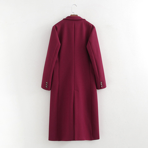 Manteau long en laine pour femme, élégant, coupe-vent, ceinturé, vêtement d'extérieur d'hiver, couleur unie, boutons sur le devant, veste tendance, nouveau look - Product Image 2