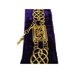 Masonic Grand Officer Purple Velvet Gold Plated Chain <b>Collar</b> Premium Custom Regalia Ceremonial <b>Collar</b> - Product Image 5