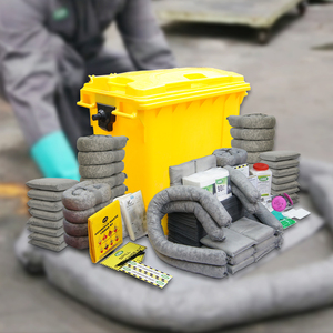 Industrial Universal Spill Kit 660L with Wheelie <b>Bin</b> <b>Large</b> Capacity Spill Containment Kit Industrial Factory Warehouse Safety - Product Image 3
