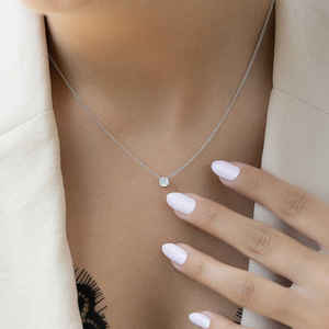 Collar con Colgante de Moissanita Corte Cojín, Plata de Ley 925, Collar Solitario con Diamante, Joyería Clásica para Novia, Boda, para Mujer - Product Image 4