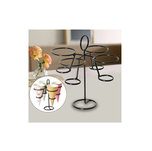 Support à cornets de crème glacée en métal de qualité supérieure pour restaurants, événements traiteur, décoration de mariage - Product Image 1