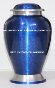 โกศทองเหลืองสำหรับผู้ใหญ่ขี้เถ้ากระดูกสีฟ้า - Product Image 3