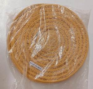 Eco-conscious braided jute and cotton round <b>placemat</b> for scratch-resistant dining table protection best for hotel dining table - Product Image 5