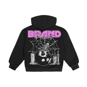 Low 2 Pcs <b>Black</b> <b>Zip</b>-<b>Up</b> Fleece <b>Hoodie</b> Pink Brand Print Acid Washed Design Oversized Fit Unisex Casual Streetwear Autumn Wear - Product Image 3