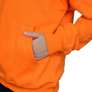 Sweat à capuche pour femme en fibre de bambou légère de qualité supérieure avec décoration lettrée, sweat à capuche de haute qualité de couleur orange vif - Product Image 6
