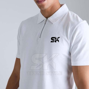 Chemises polo zippées unies pour hommes à prix abordable, grandes tailles, en ligne, meilleures ventes - Product Image 3