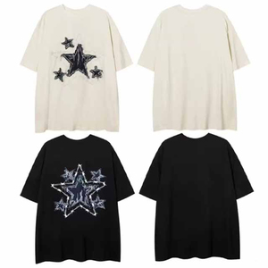 Camisetas Oversize para Hombre al por Mayor, 100% Algodón, Lavado Ácido, Estampado Personalizado, Bordado Aplicado, Estilo Vintage, Secado Rápido, Verano - Product Image 3