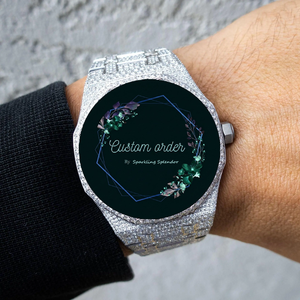 Reloj de Moda Personalizado de 41 mm con Incrustaciones de Moissanita, Correa de Acero Inoxidable/Silicona, Esfera de Cristal y Movimiento Mecánico para Hombre - Product Image 1