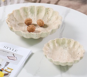 High Quality Modern Design Flower Fruit Marble Bowl Natural Stone for Hotel Home Use Multi-Functional Ramadan & Diwali Decor - Product Image 2