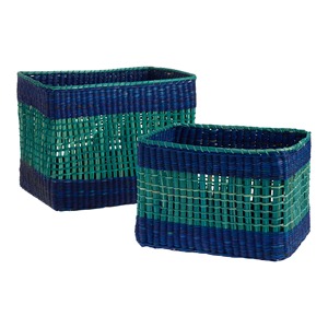 Cesta de Almacenamiento Junco Azul y Turquesa, Hecha a Mano, Ecológica, Venta al Por Mayor, Hecho en Vietnam - Product Image 5