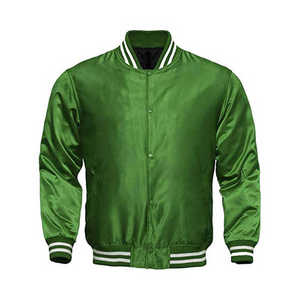 University Sport Student Varsity <b>Jacket</b> for <b>Men</b> Casual Letterman with <b>Light</b> Leather Sleeve Stand Collar MADE BY HS 2027 - Product Image 4