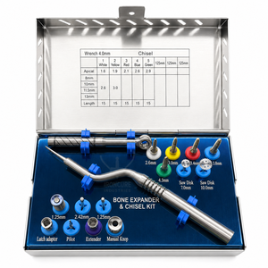 Kit profesional de cinceles expansores de hueso para implantes dentales con 5 tornillos de expansión de 7 mm y 10 mm, discos de sierra y trinquete - Product Image 2