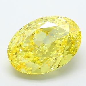 Pierre précieuse certifiée CVD, pierre de luxe étincelante pour bijoux fins, magnifique diamant de laboratoire de couleur jaune intense, taille ovale - Product Image 1