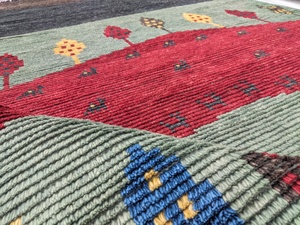 Ocean Art Collection Premium Quality Wool/Cotton Kilim Handknotted Cut Pile Rug Eco-Friendly Washable Medium Thick Medallion - Product Image 4